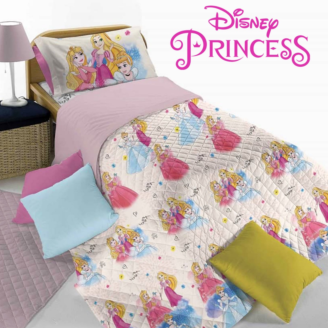 Trapuntino Princess Disney per letto Singolo