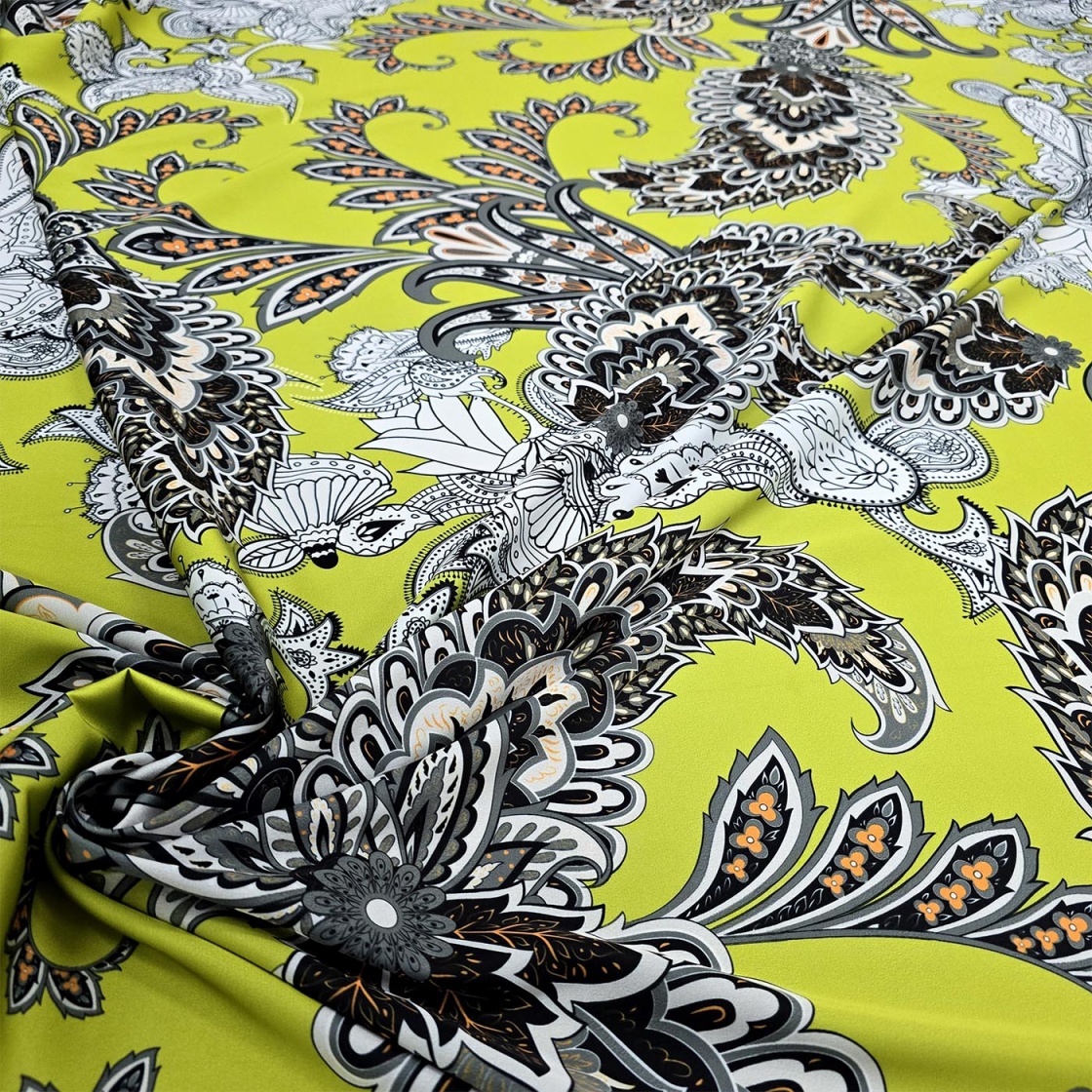 Printed Satin Cashmere Lime