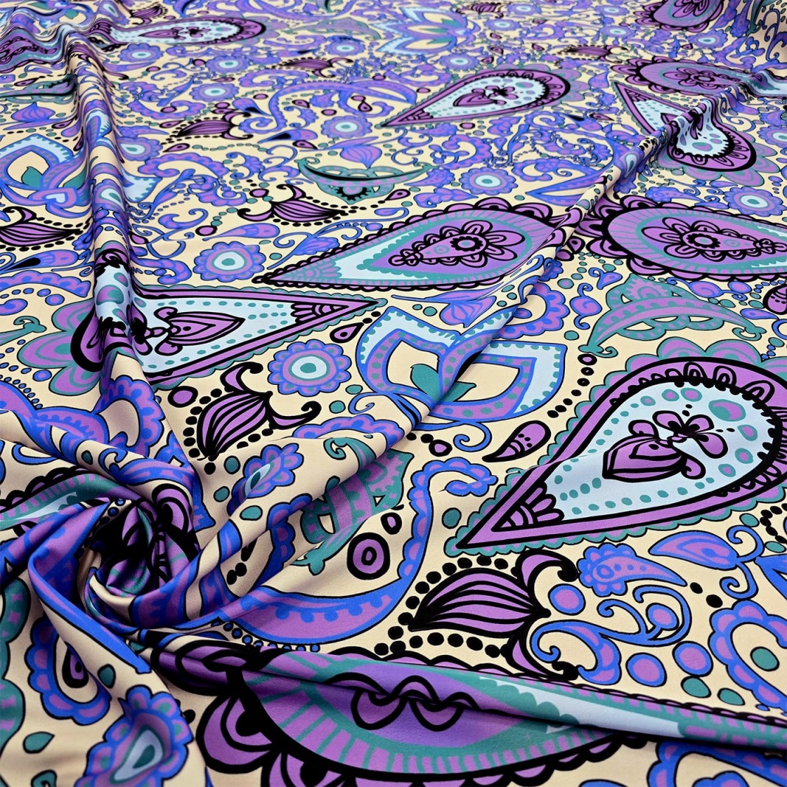 Purple Cairo Printed Satin