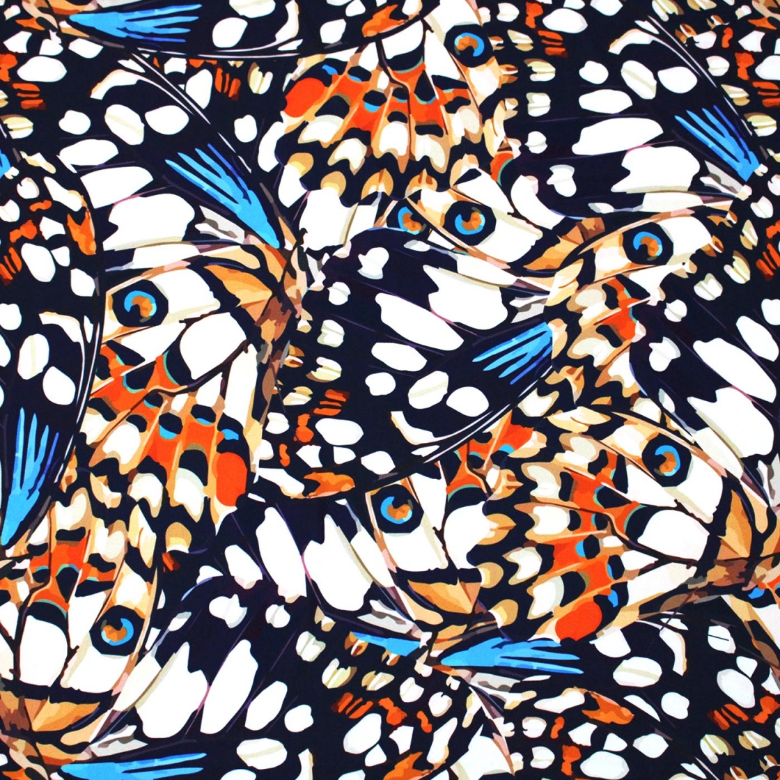 Jersey Printed Abstract Butterflies